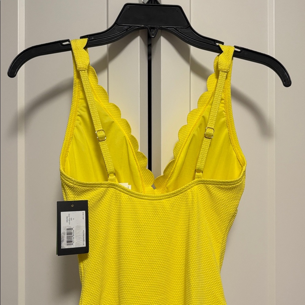 NWT [kate spade] Scalloped Plunge One Piece Swimsuit Cadmium Yellow Women’s XS - Picture 8 of 10